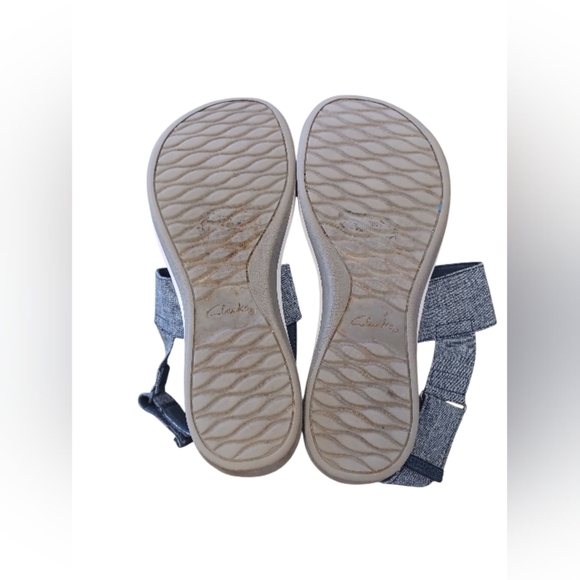 Clarks Cloudsteppers EUC Blue Wedge Sandals Size 9 - Picture 6 of 7